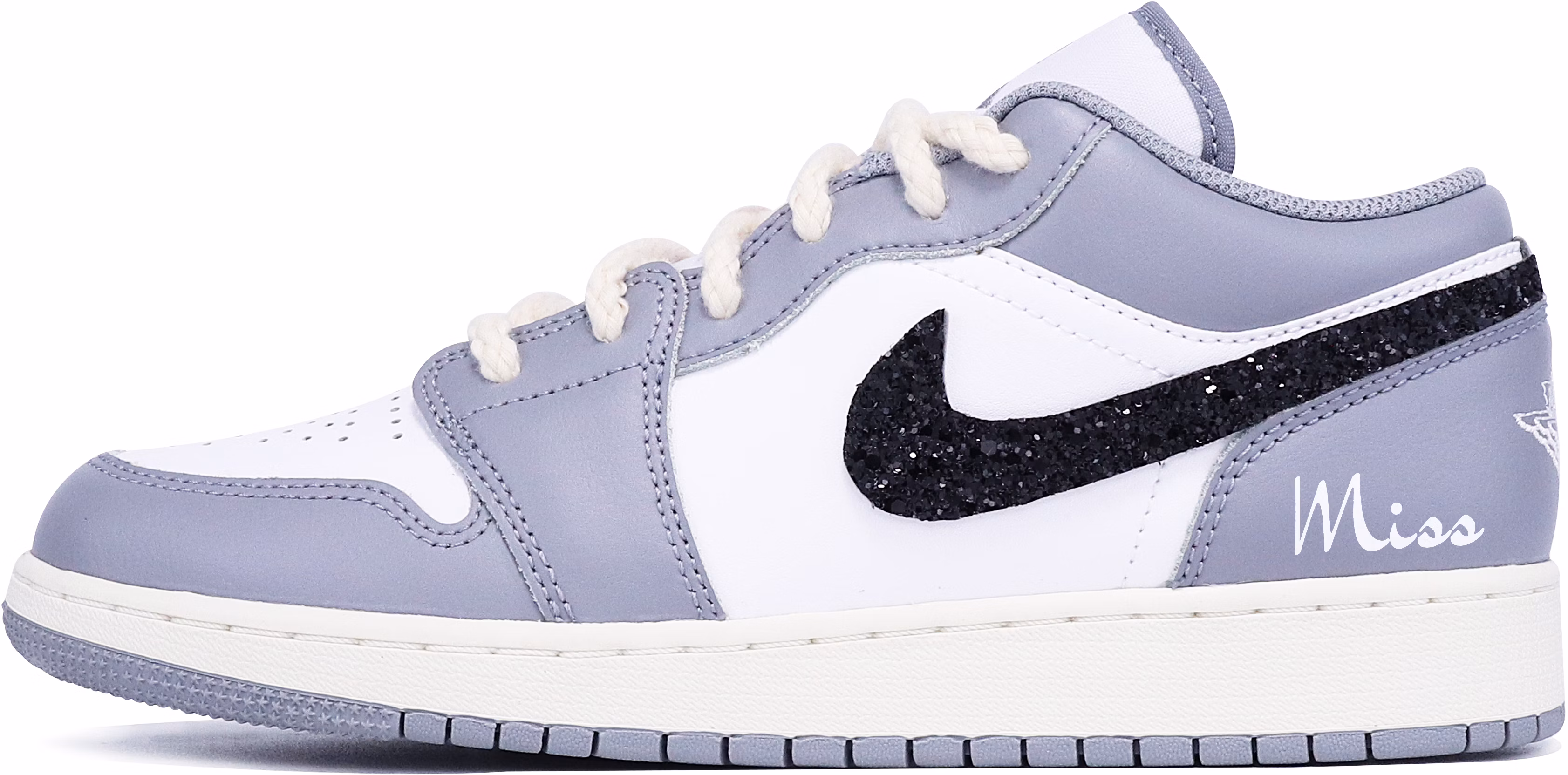 custom-shoes-air-jordan-1-low-graffiti-sequins-grey-white-black