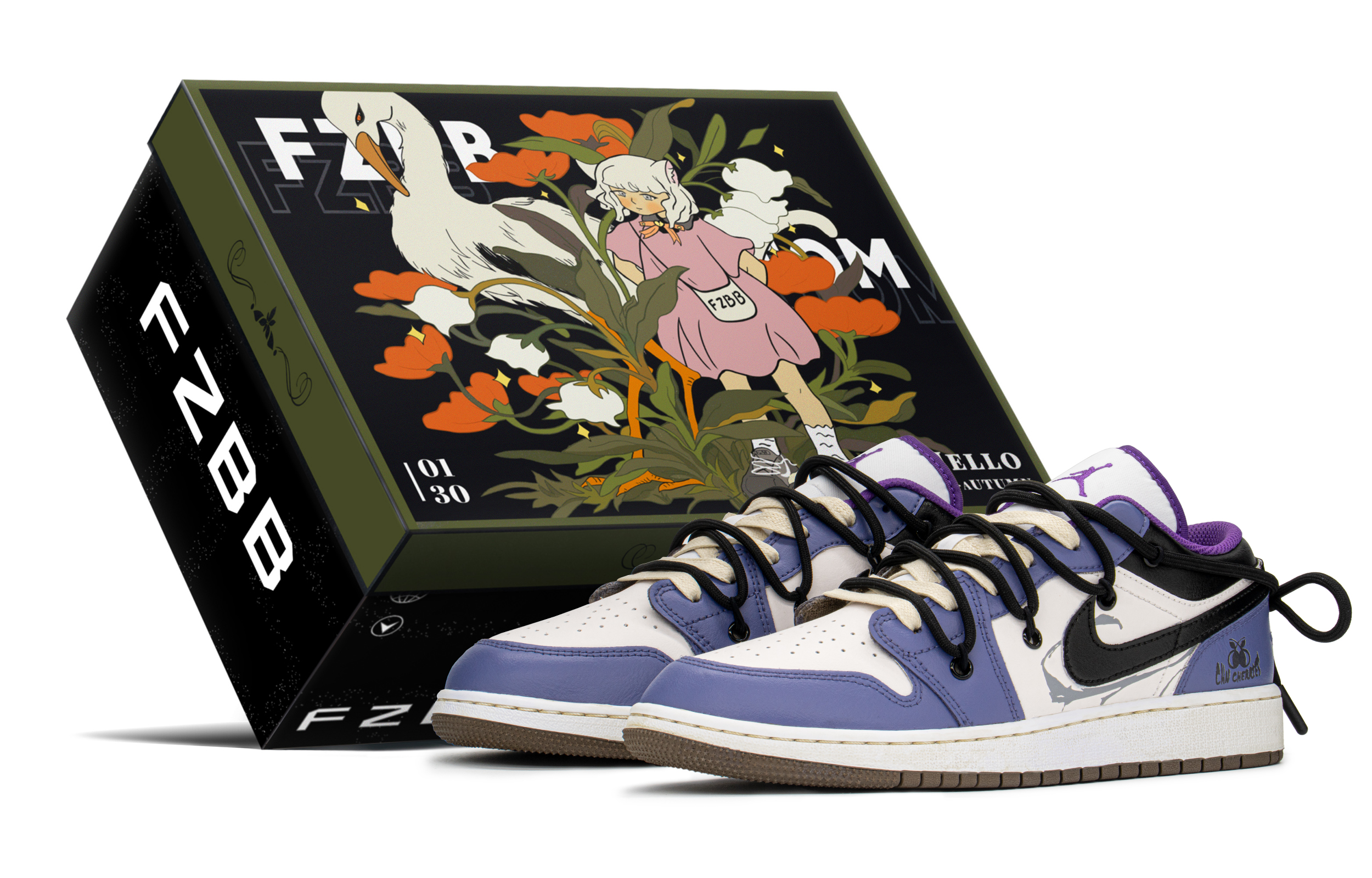 Buy 커스텀 에어 조던 1 로우 '포도사탕' (Custom Air Jordan 1 Low 'Grape Candy') 553560-215(TeamA-AJ葡萄软糖S-BOX)