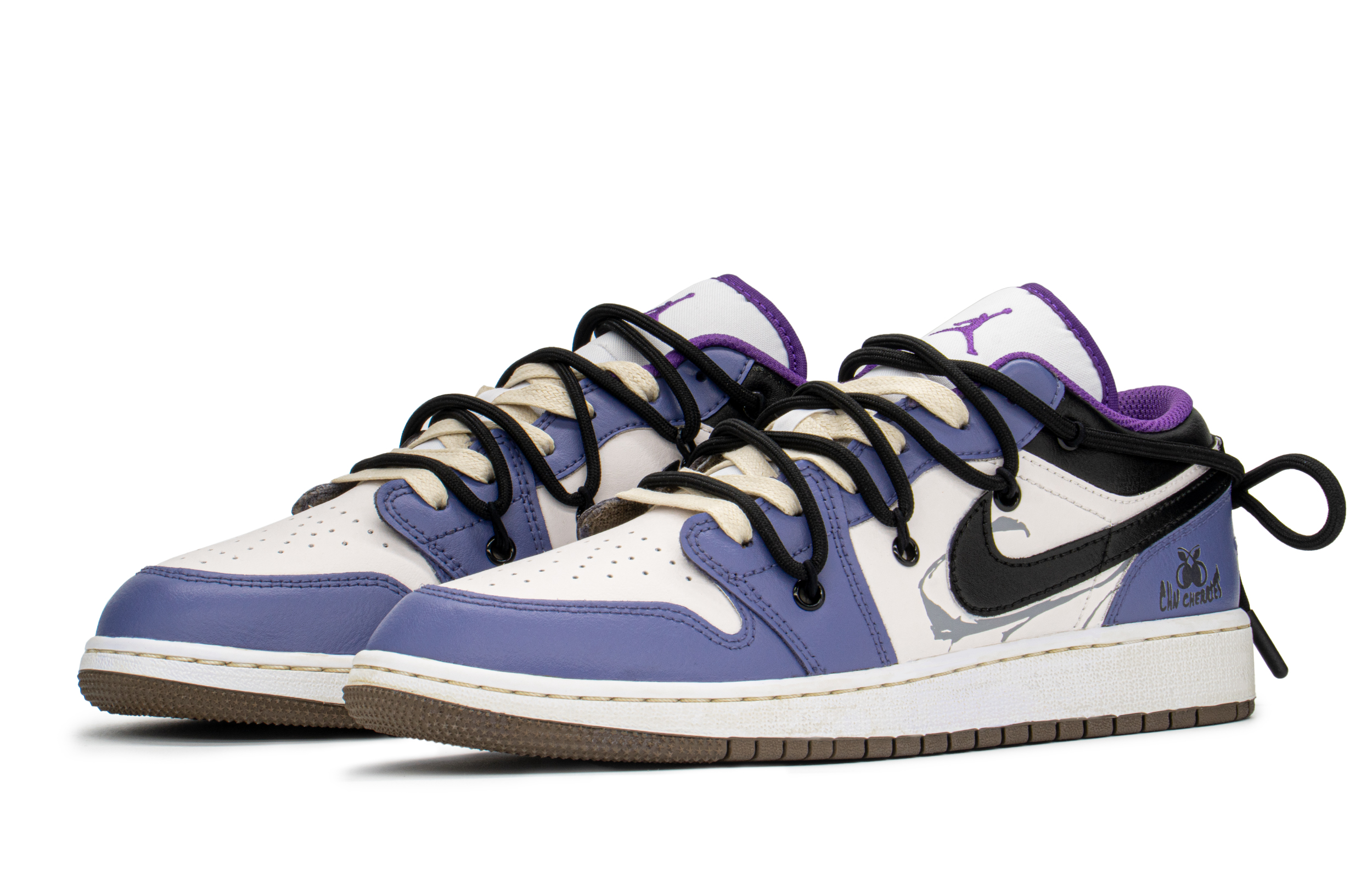 Shop 커스텀 에어 조던 1 로우 '포도사탕' (Custom Air Jordan 1 Low 'Grape Candy') 553560-215(TeamA-AJ葡萄软糖S-BOX)