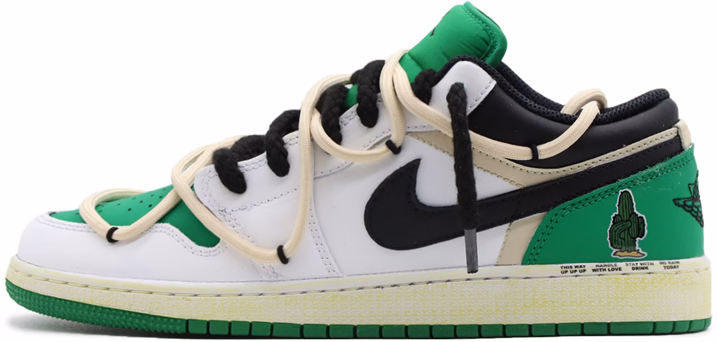 custom-shoes-air-jordan-1-low-green-oasis