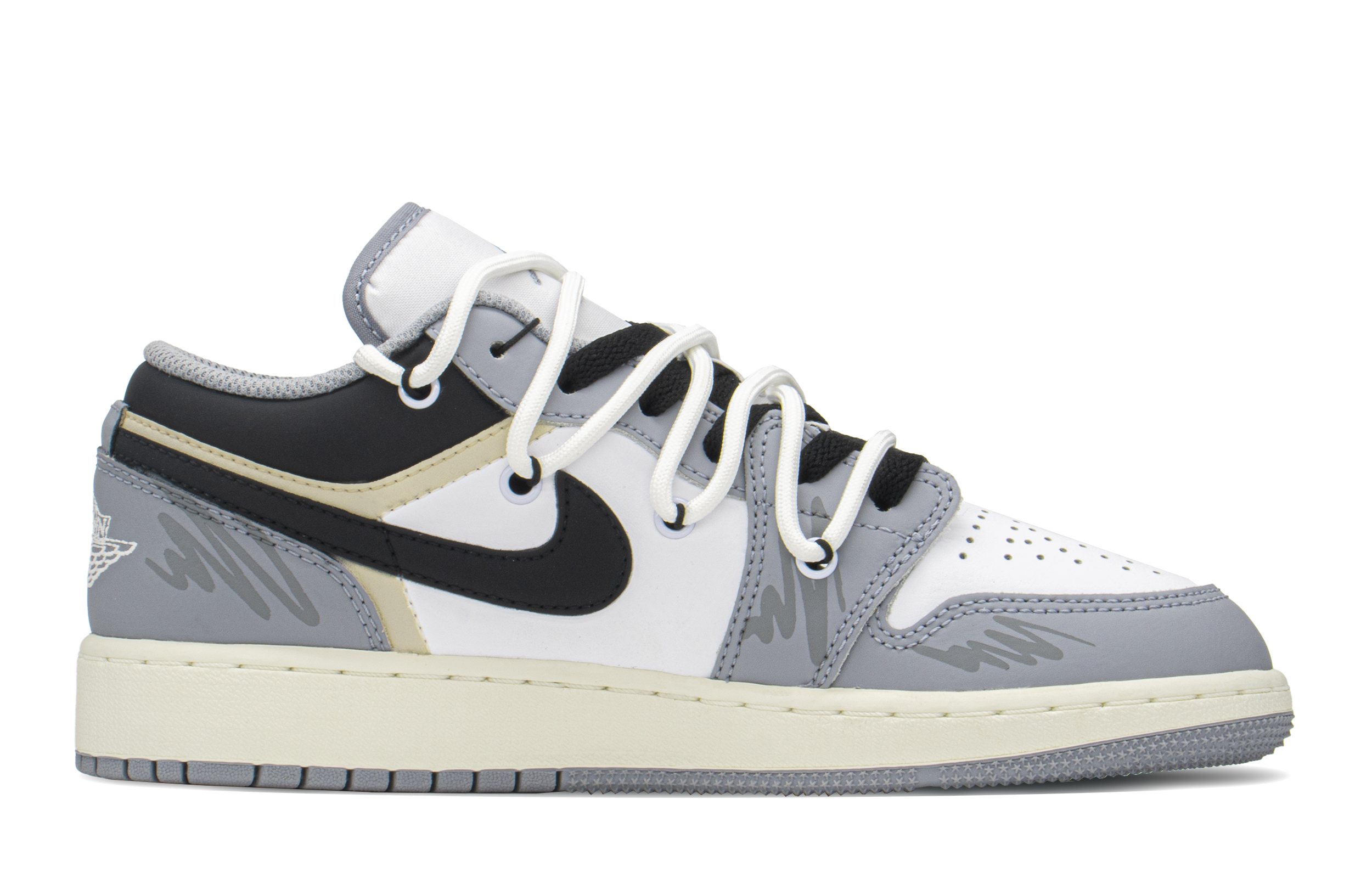 Lookbook [定制鞋] Air Jordan 1 Low '灰白色' 553560-053(TeamA-AJ手柄女S-BOX)