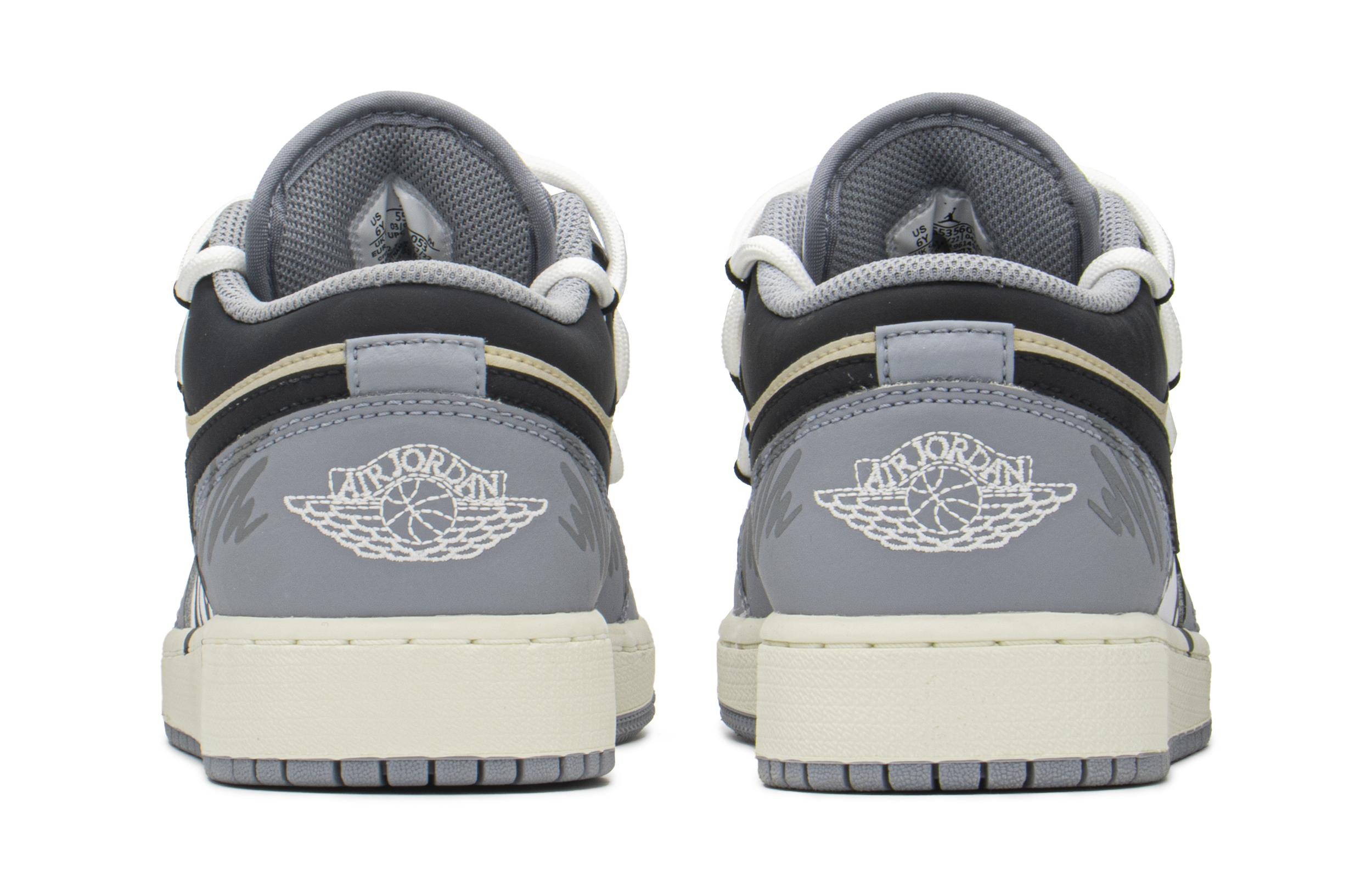Purchase [定制鞋] Air Jordan 1 Low '灰白色' 553560-053(TeamA-AJ手柄女S-BOX)