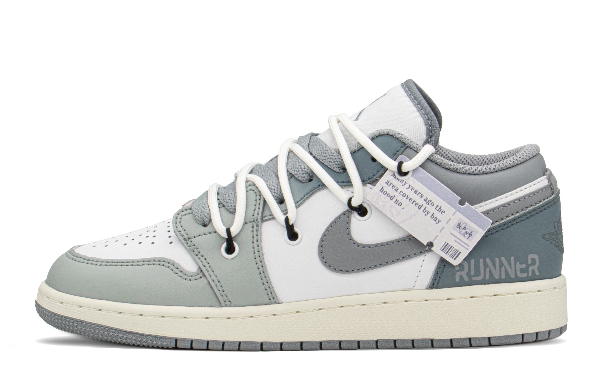 Buy [Zapatillas Personalizadas] Air Jordan 1 Low 'Gris Azul' 553560-053(TeamA-AJ作家)