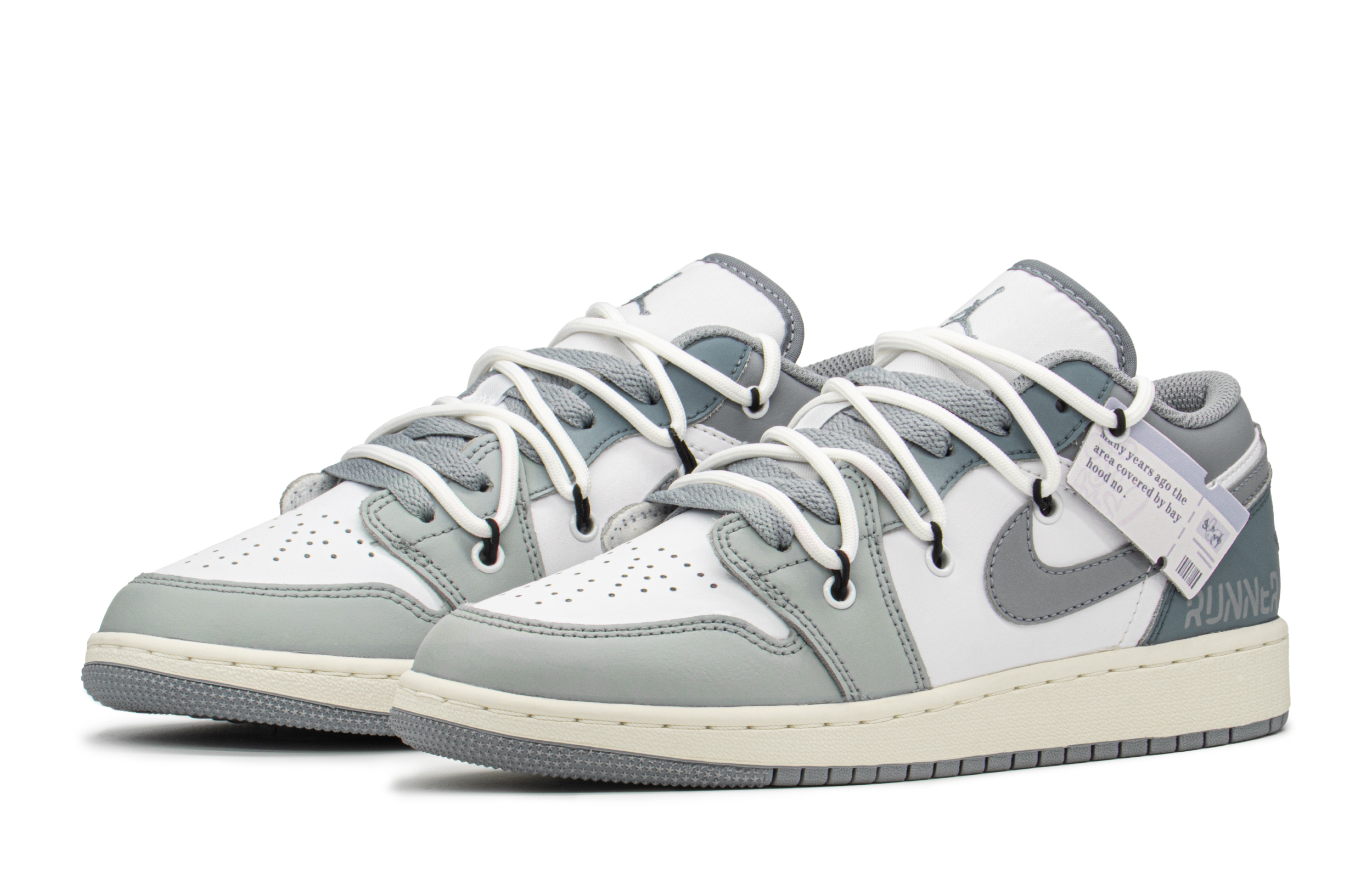 Lookbook [Zapatillas Personalizadas] Air Jordan 1 Low 'Gris Azul' 553560-053(TeamA-AJ作家)