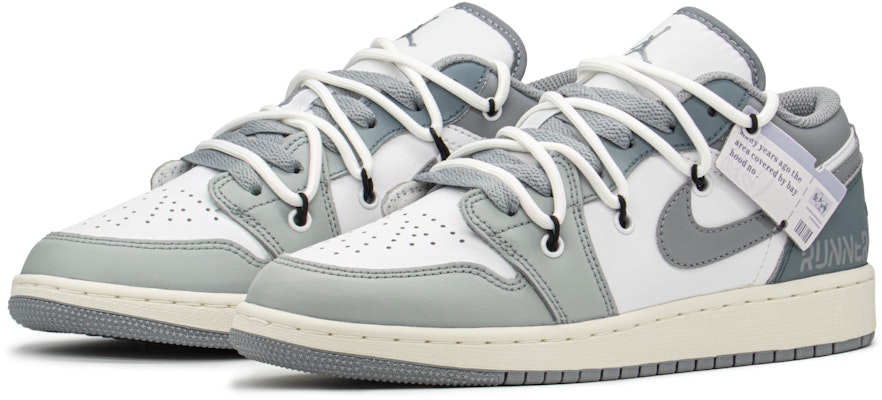 【定制球鞋】 Jordan Air Jordan 1 FZBB 作家 高街 低筒 復古籃球鞋 GS 灰藍 Shop 【定制球鞋】 Jordan Air Jordan 1 FZBB 作家 高街 低筒 復古籃球鞋 GS 灰藍