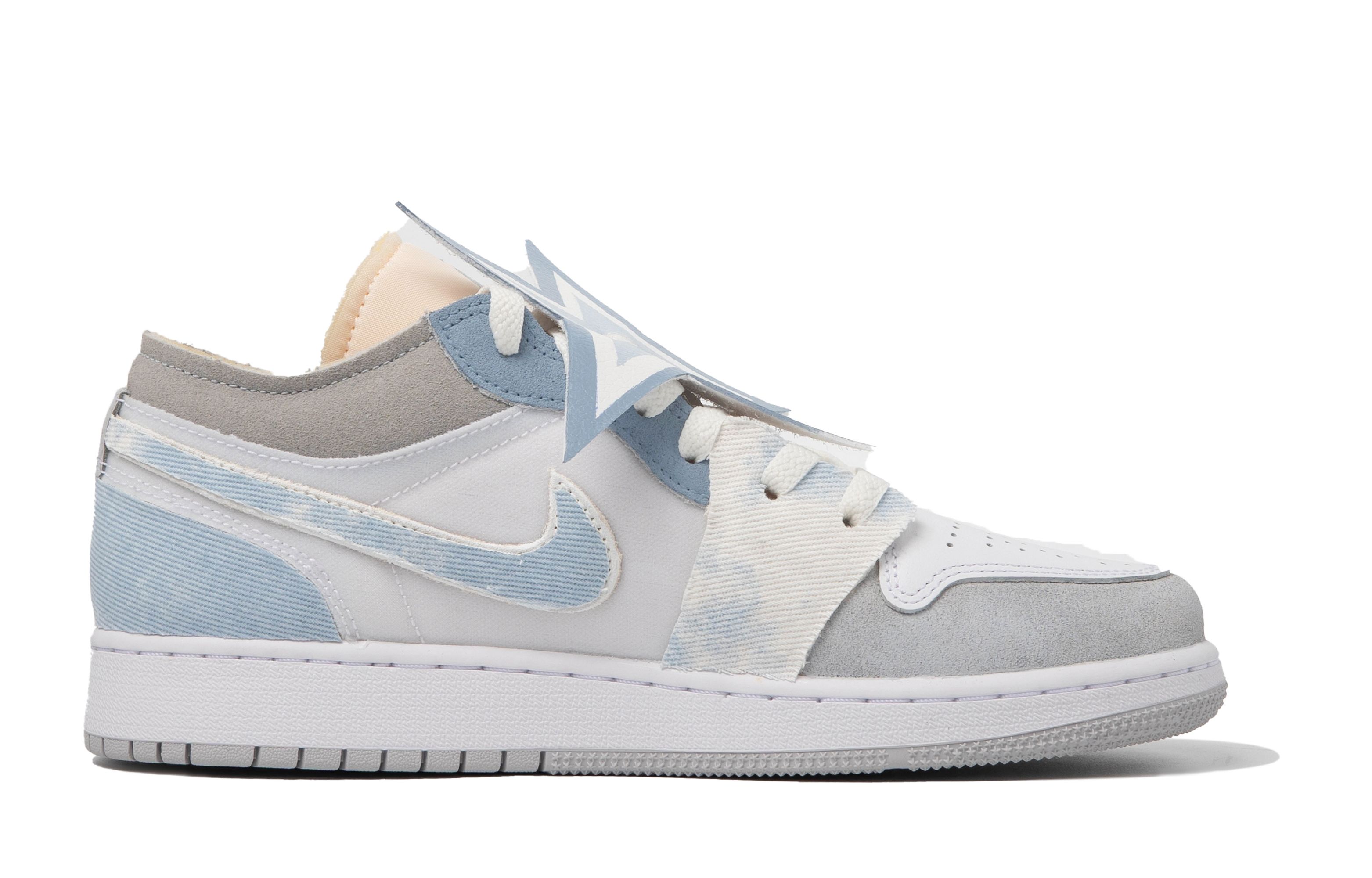 Lookbook [定制鞋] Air Jordan 1 Low '灰蓝扎染' DQ3727-100(TeamM-女款星落S-BOX)