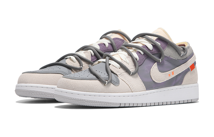 Lookbook 커스텀 에어 조던 1 로우 '회보라 오로라 그라데이션' DQ3727-100(Team24-女款极光紫)