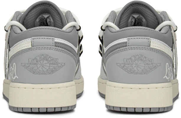 【定製球鞋】 Jordan Air Jordan 1 Low FZBB 高街 低筒 復古籃球鞋 GS 灰白 Shop 【定製球鞋】 Jordan Air Jordan 1 Low FZBB 高街 低筒 復古籃球鞋 GS 灰白