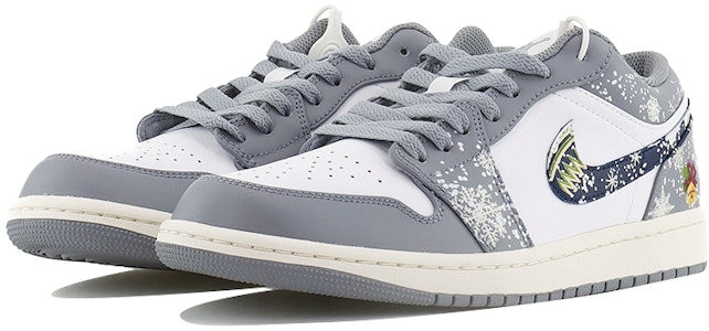 커스텀 에어 조던 1 로우 '회색 흰 눈송이' (70 characters) 553558-053(Team10-冬季雪景) Lookbook 커스텀 에어 조던 1 로우 '회색 흰 눈송이' (70 characters) 553558-053(Team10-冬季雪景)