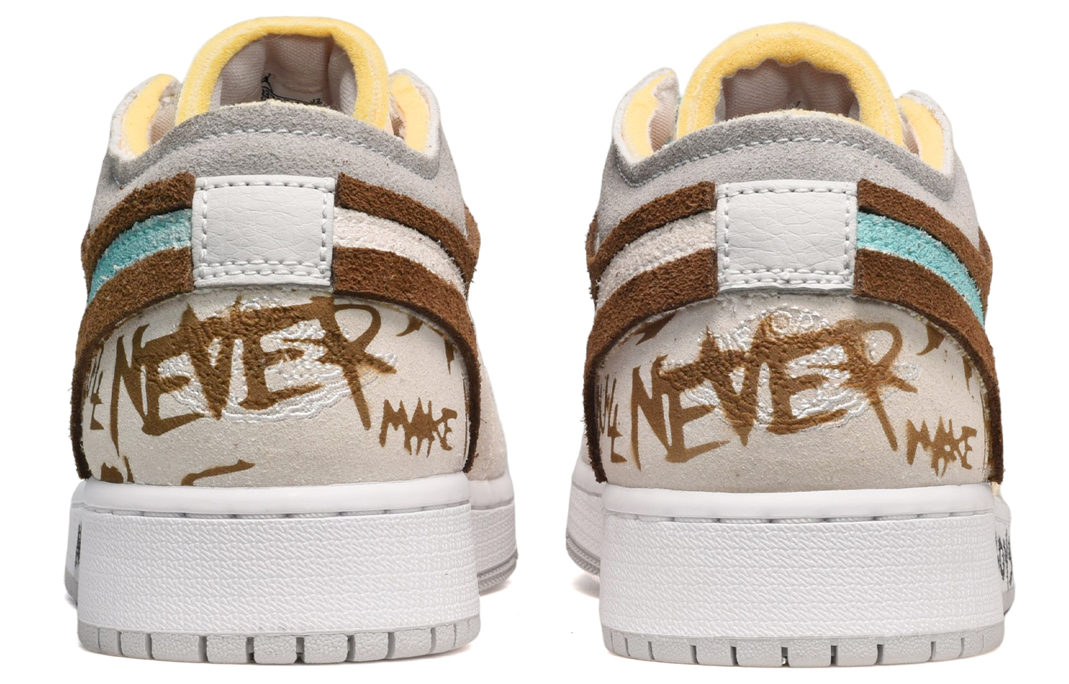 Shop Zapatillas personalizadas Air Jordan 1 Low 'Gris Amarillo Blanco DISEÑO' DN1635-100(TeamE-男款小花灰黄白)