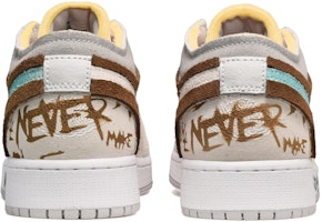 【定製球鞋】Jordan Air Jordan 1 Low CUS DESIGN 復古 No Boys 小花 低幫 復古籃球鞋 男款 灰黃白 Shop 【定製球鞋】Jordan Air Jordan 1 Low CUS DESIGN 復古 No Boys 小花 低幫 復古籃球鞋 男款 灰黃白