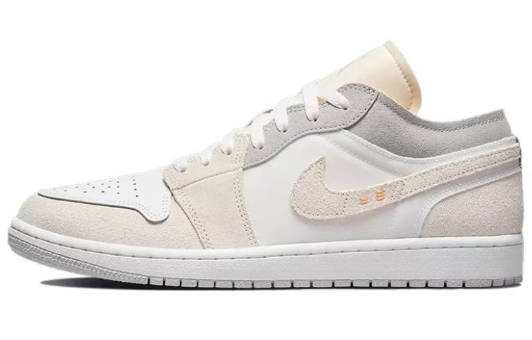 Sizing Zapatillas personalizadas Air Jordan 1 Low 'Gris Amarillo Blanco DISEÑO' DN1635-100(TeamE-男款小花灰黄白)