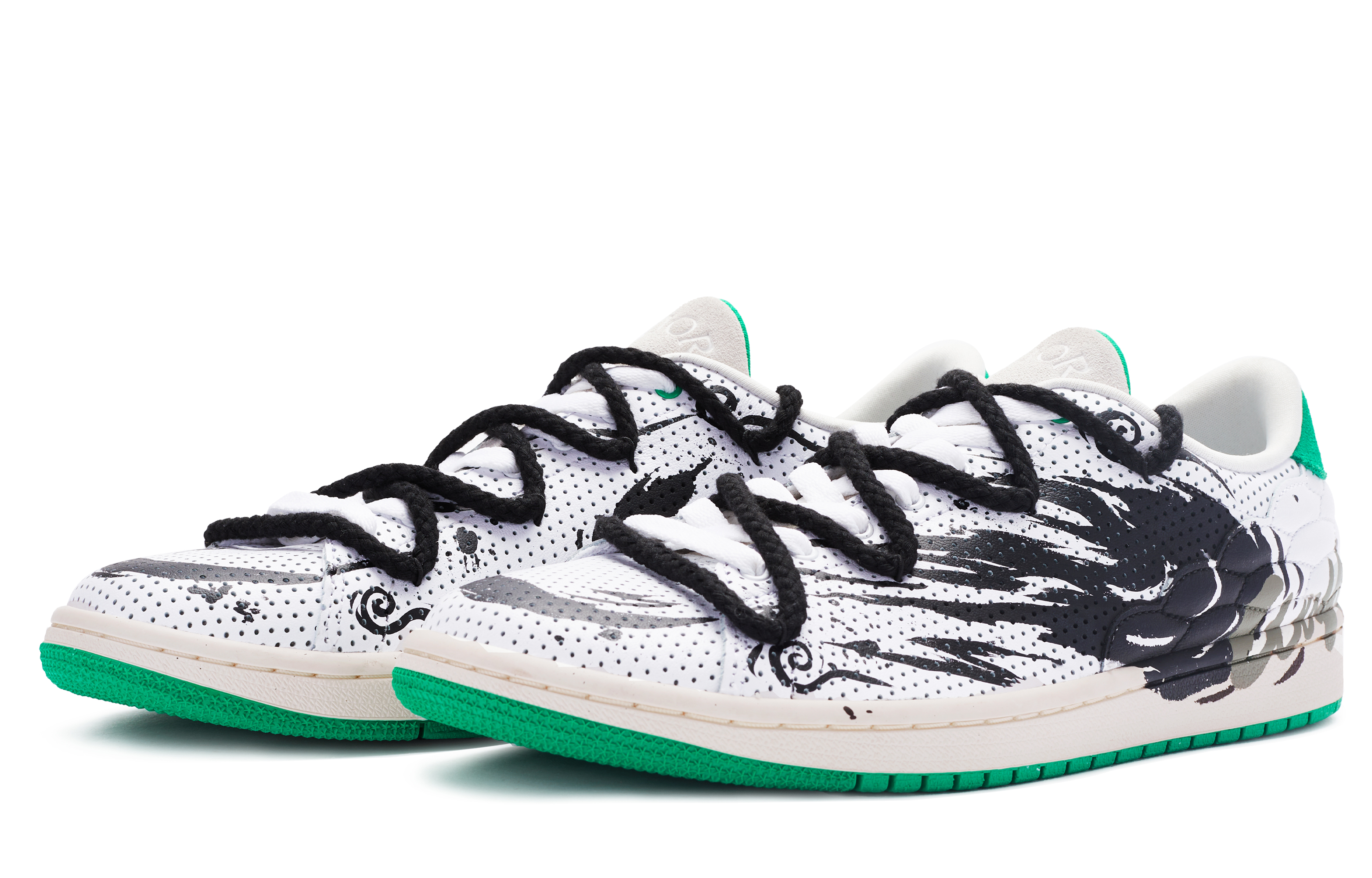 Shop [Sepatu Kustom] Air Jordan 1 Low 'Guofeng Black Wave' DJ2756-113(TeamR-男女款黑浪S-BOX)