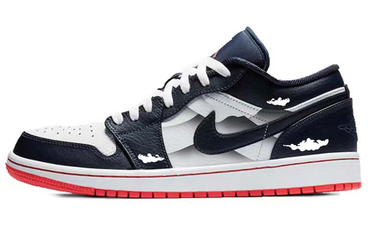 Buy [Kasut Custom] Air Jordan 1 Low 'Guohua' 553558-481(Team56-山河如画)