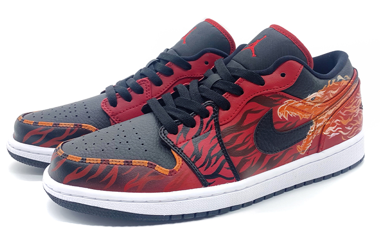 Lookbook [Kasut Tersuai] Air Jordan 1 Low 'Gem Red Roar' 553558-605(Team柒-男女款反恐精英咆哮)