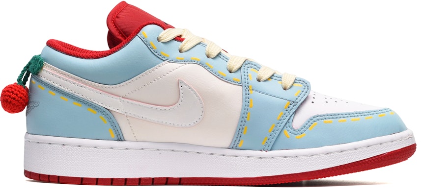 【定製球鞋】 Jordan Air Jordan 1 Low 手繪方格 櫻桃 低筒 復古籃球鞋 男款 紅白藍 Order 【定製球鞋】 Jordan Air Jordan 1 Low 手繪方格 櫻桃 低筒 復古籃球鞋 男款 紅白藍