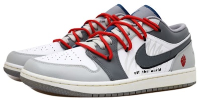 에어 조던 1 로우 '하트 더블 스우시 화이트 그레이' (커스텀) 553558-412(Team拾玖-灰色心脏男S-BOX) Lookbook 에어 조던 1 로우 '하트 더블 스우시 화이트 그레이' (커스텀) 553558-412(Team拾玖-灰色心脏男S-BOX)