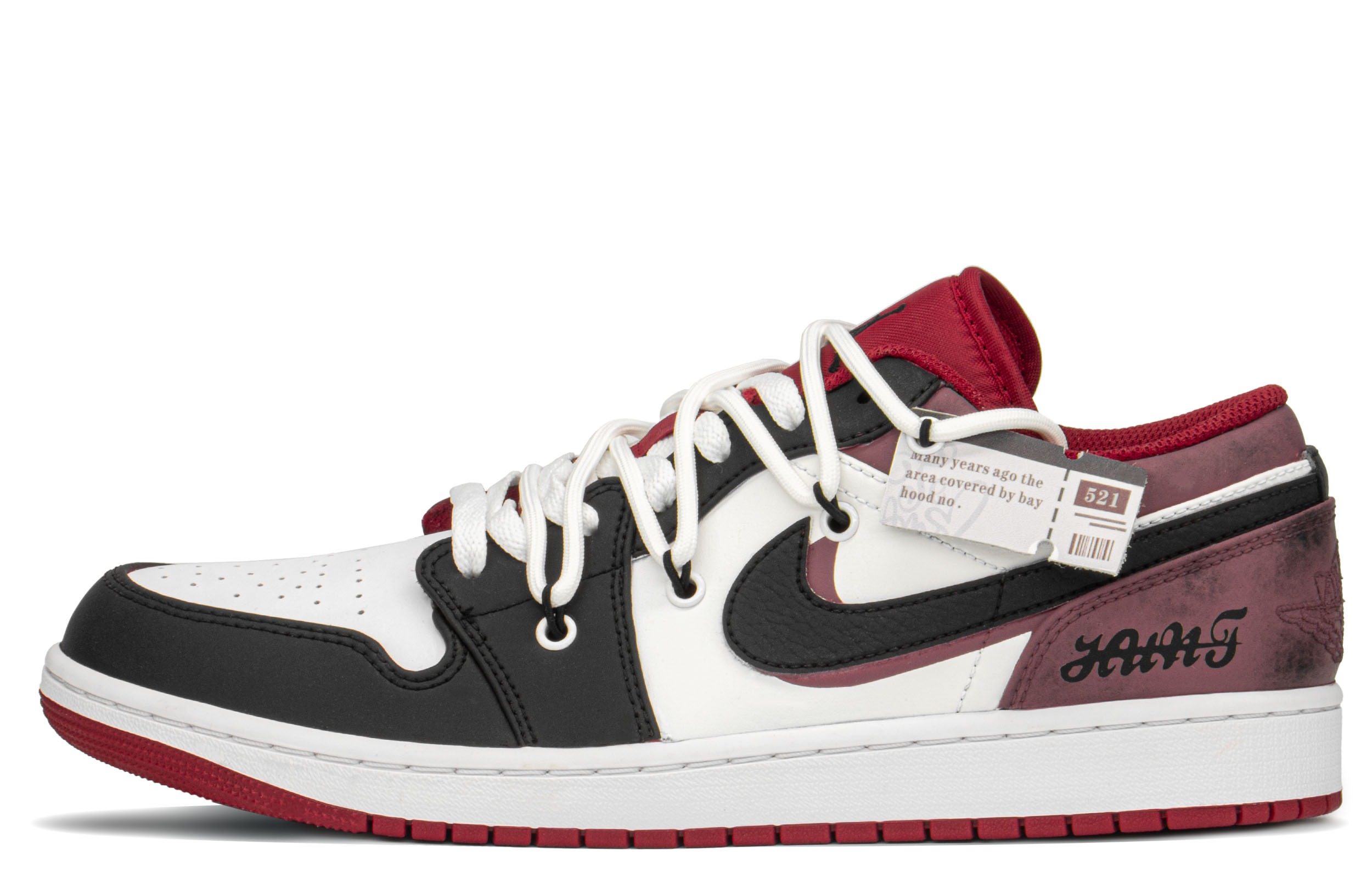 Buy [Zapatillas Personalizadas] Air Jordan 1 Low 'Rojo Cazador Negro' 553558-163(TeamA-AJ猎人)