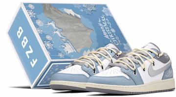 【定製球鞋】Jordan Air Jordan 1 FZBB 冰雪情人節 禮盒 愛情製造 解構鞋帶 低幫 復古籃球鞋 GS 冰灰藍 Buy 【定製球鞋】Jordan Air Jordan 1 FZBB 冰雪情人節 禮盒 愛情製造 解構鞋帶 低幫 復古籃球鞋 GS 冰灰藍