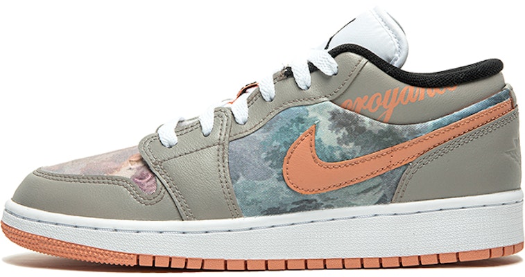 【定制球鞋】Jordan Air Jordan 1 Low 野鶴製造 復古油畫風主題 印象派 特殊定制款 低筒 復古籃球鞋 GS 灰粉 Buy 【定制球鞋】Jordan Air Jordan 1 Low 野鶴製造 復古油畫風主題 印象派 特殊定制款 低筒 復古籃球鞋 GS 灰粉