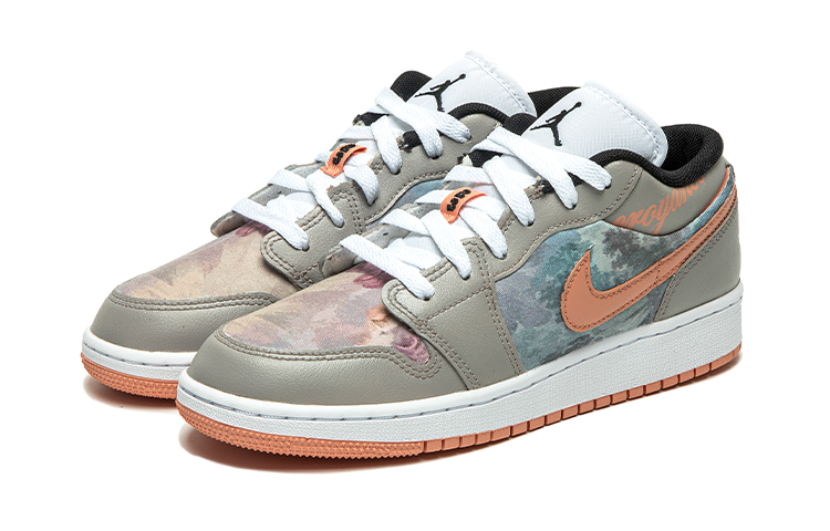 Lookbook 【定制球鞋】Jordan Air Jordan 1 Low 野鶴製造 復古油畫風主題 印象派 特殊定制款 低筒 復古籃球鞋 GS 灰粉