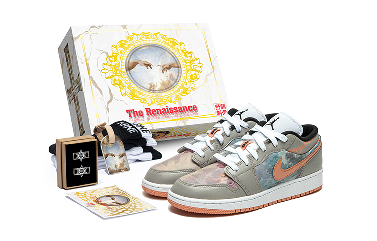 Buy [Kasut Custom] Air Jordan 1 Low 'Lukisan Minyak Impresionis Kelabu-Merah Jambu' DM8960-801(TeamB-女款印象灰粉C-BOX)