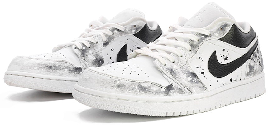 【定制鞋】Air Jordan 1 Low '墨水洗' 低帮 553558-130(TeamM-男款中国风水墨丹青黑白) Lookbook 【定制鞋】Air Jordan 1 Low '墨水洗' 低帮 553558-130(TeamM-男款中国风水墨丹青黑白)