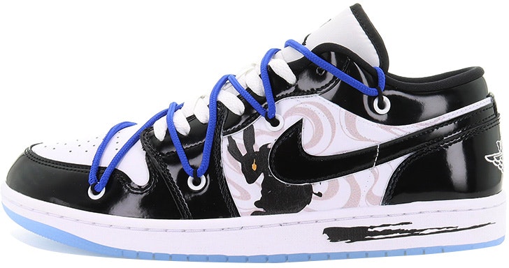 custom-shoes-air-jordan-1-low-inked-rabbit-white-black