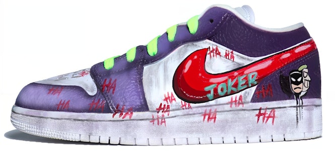 【定制球鞋】Jordan Air Jordan 1 Low "Joker" 聖誕主題 小丑塗鴉 湖人配色 星溯未來 復古籃球鞋 GS 紫黃紅 Buy 【定制球鞋】Jordan Air Jordan 1 Low "Joker" 聖誕主題 小丑塗鴉 湖人配色 星溯未來 復古籃球鞋 GS 紫黃紅