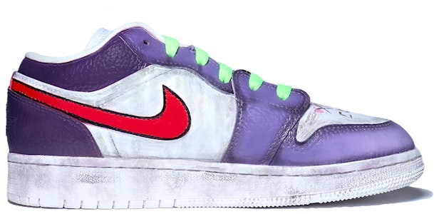 【定制球鞋】Jordan Air Jordan 1 Low "Joker" 聖誕主題 小丑塗鴉 湖人配色 星溯未來 復古籃球鞋 GS 紫黃紅 Order 【定制球鞋】Jordan Air Jordan 1 Low "Joker" 聖誕主題 小丑塗鴉 湖人配色 星溯未來 復古籃球鞋 GS 紫黃紅