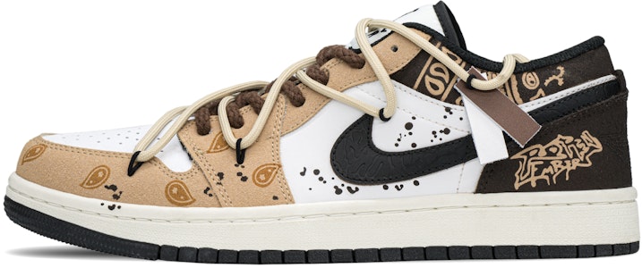 【訂製球鞋】 Jordan Air Jordan 1 FZBB 潮流主題 街頭腰果花 拿鐵 百搭時尚 低筒 復古籃球鞋 男款 卡其棕 Buy 【訂製球鞋】 Jordan Air Jordan 1 FZBB 潮流主題 街頭腰果花 拿鐵 百搭時尚 低筒 復古籃球鞋 男款 卡其棕