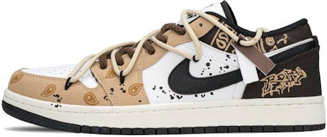 【訂製球鞋】 Jordan Air Jordan 1 FZBB 潮流主題 街頭腰果花 拿鐵 百搭時尚 低筒 復古籃球鞋 男款 卡其棕 Order 【訂製球鞋】 Jordan Air Jordan 1 FZBB 潮流主題 街頭腰果花 拿鐵 百搭時尚 低筒 復古籃球鞋 男款 卡其棕