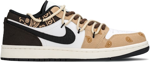 【訂製球鞋】 Jordan Air Jordan 1 FZBB 潮流主題 街頭腰果花 拿鐵 百搭時尚 低筒 復古籃球鞋 男款 卡其棕 Lookbook 【訂製球鞋】 Jordan Air Jordan 1 FZBB 潮流主題 街頭腰果花 拿鐵 百搭時尚 低筒 復古籃球鞋 男款 卡其棕