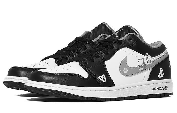 Lookbook [Zapatillas Personalizadas] Air Jordan 1 Low 'Panda Perezoso' 553558-040(Team10-慵懒大熊猫)