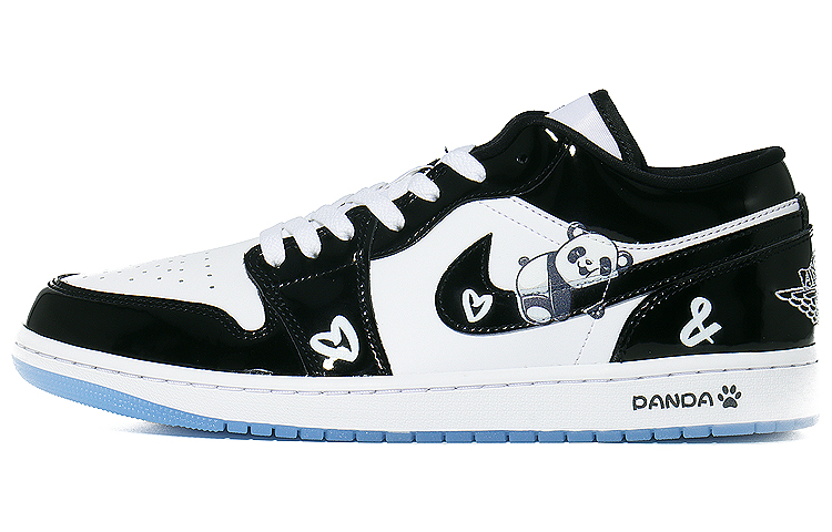 Buy [Zapatillas Personalizadas] Air Jordan 1 Low 'Lazy Panda Charol' DV1309-100(Team10-慵懒大熊猫）