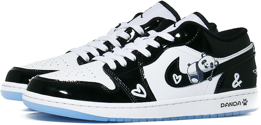 【訂製球鞋】 Jordan Air Jordan 1 悠閒大熊貓 漆皮 抗滑耐磨輕便 低筒 復古籃球鞋 男款 白黑 Lookbook 【訂製球鞋】 Jordan Air Jordan 1 悠閒大熊貓 漆皮 抗滑耐磨輕便 低筒 復古籃球鞋 男款 白黑