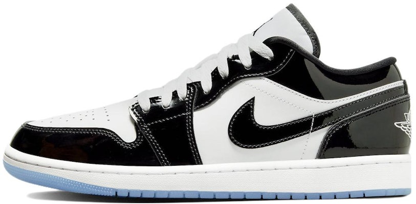 【訂製球鞋】 Jordan Air Jordan 1 悠閒大熊貓 漆皮 抗滑耐磨輕便 低筒 復古籃球鞋 男款 白黑 Sizing 【訂製球鞋】 Jordan Air Jordan 1 悠閒大熊貓 漆皮 抗滑耐磨輕便 低筒 復古籃球鞋 男款 白黑