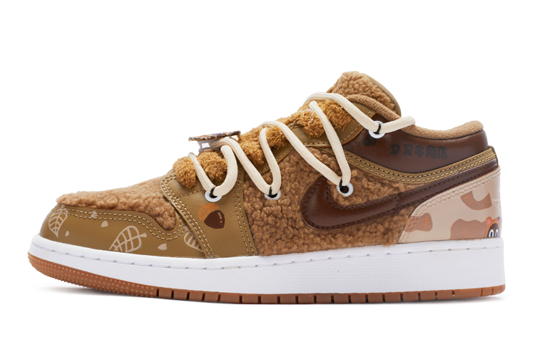 Buy [定制鞋] Air Jordan 1 低帮 '懒浣熊' DO2233-264(TeamR-女款慵懒浣熊白棕)