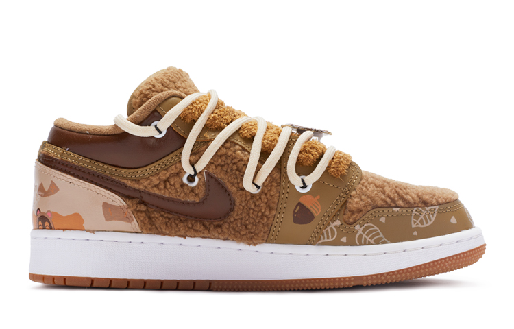 Order [定制鞋] Air Jordan 1 低帮 '懒浣熊' DO2233-264(TeamR-女款慵懒浣熊白棕)