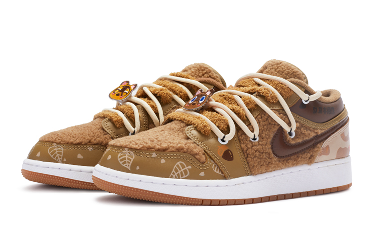 Lookbook [定制鞋] Air Jordan 1 低帮 '懒浣熊' DO2233-264(TeamR-女款慵懒浣熊白棕)