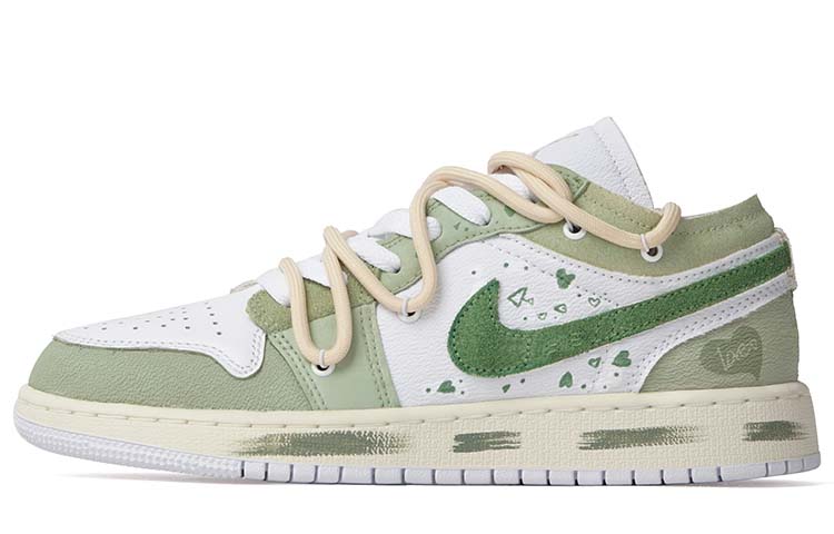 Buy [定制鞋] Air Jordan 1 Low '淡白绿松石' FB9139-002(Team拾柒-女款低帮浅白青檀球鞋)
