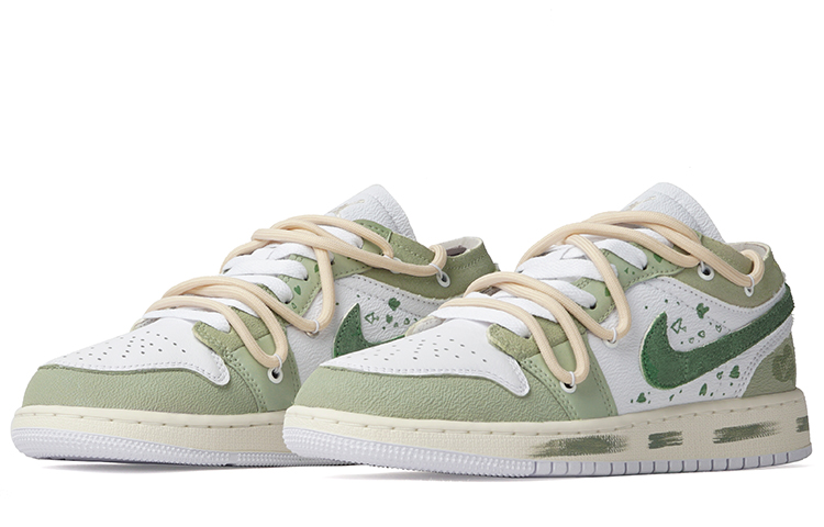 Lookbook [定制鞋] Air Jordan 1 Low '淡白绿松石' FB9139-002(Team拾柒-女款低帮浅白青檀球鞋)