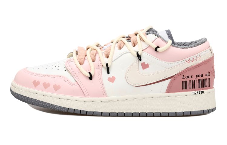 Order [カスタムシューズ] エアジョーダン1 Low 'Love Barcode ディストレスホワイト-ピンク' 553560-053(Team拾玖-爱情条形码S-BOX)