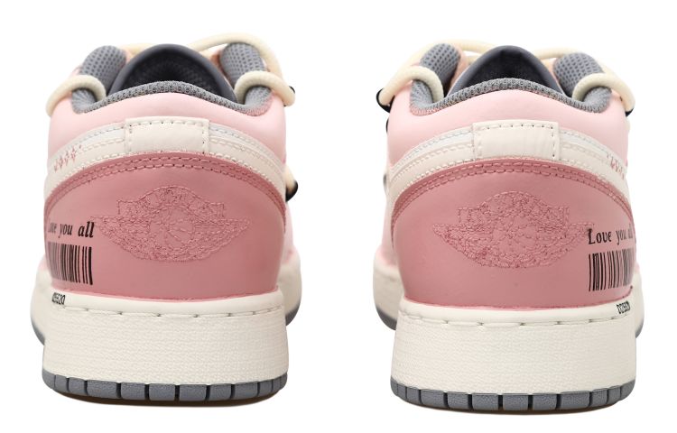 Purchase [カスタムシューズ] エアジョーダン1 Low 'Love Barcode ディストレスホワイト-ピンク' 553560-053(Team拾玖-爱情条形码S-BOX)