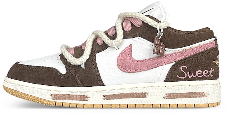 【訂製球鞋】Jordan Air Jordan 1 美式復古 美拉德 甜心可可 耐磨防滑 低筒 復古籃球鞋 GS 白棕粉 Buy 【訂製球鞋】Jordan Air Jordan 1 美式復古 美拉德 甜心可可 耐磨防滑 低筒 復古籃球鞋 GS 白棕粉