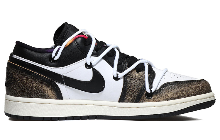 Order 【定制球鞋】Jordan Air Jordan 1 Low 打孔穿鞋 流星兔幾 潮流兔年 低筒 潮流休閒 低筒 復古籃球鞋 男款 黑白棕