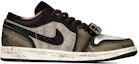 Order 에어 조던 1 로우 '밀리터리 ruins' (검/노/갈) DQ8422-001(Team拾柒-男款低帮战损现象板鞋)