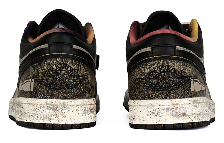 Shop 에어 조던 1 로우 '밀리터리  ruins' (검/노/갈) DQ8422-001(Team拾柒-男款低帮战损现象板鞋)