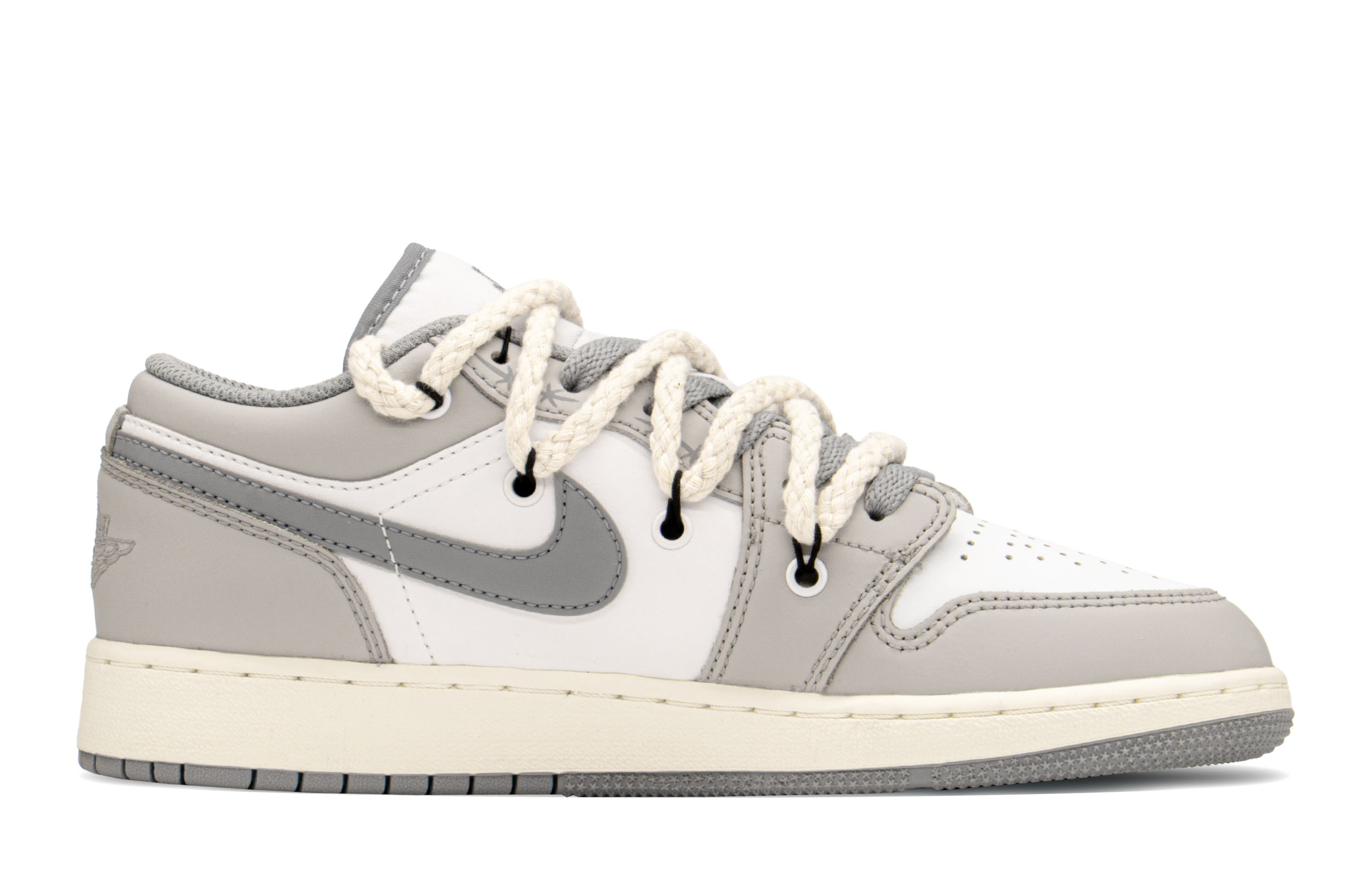 Order [Zapatillas Personalizadas] Air Jordan 1 Low 'Gris Niebla Rosa Humo' 553560-053(TeamA-AJ女爱情沙滩)