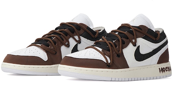 커스텀 에어 조던 1 로우 '모카 블랙 펑크' (Custom Air Jordan 1 Low 'Mocha Black Punk') FB9139-002(Team拾柒-女款黑巧摩卡球鞋低帮) Shop 커스텀 에어 조던 1 로우 '모카 블랙 펑크' (Custom Air Jordan 1 Low 'Mocha Black Punk') FB9139-002(Team拾柒-女款黑巧摩卡球鞋低帮)